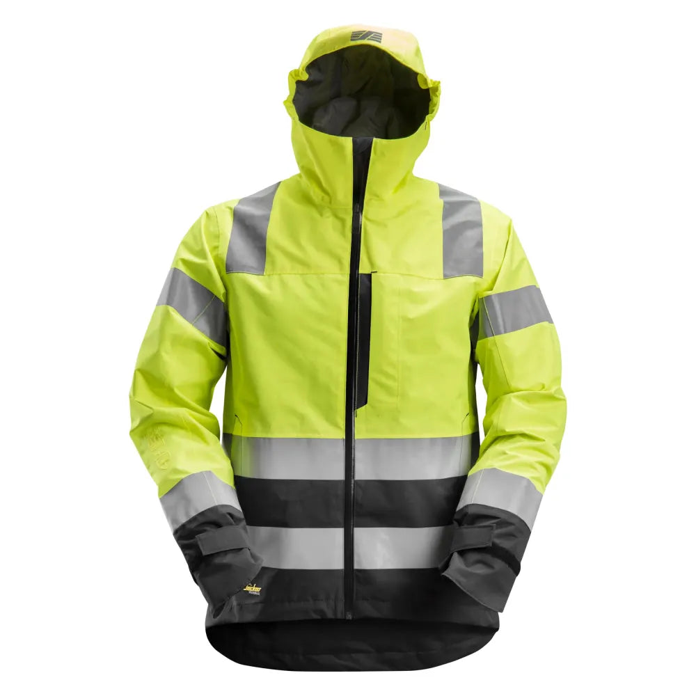 Snickers 1330 High-Vis Waterdichte Shell Werkjas Klasse 3 6604 High Visibility Yellow Black
