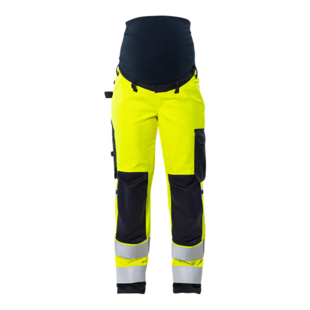Fristads Flamestat Hogezichtbaarheids Zwangerschapsbroek Stretch Klasse 2 2507 Athf High Vis Geel Marineblauw