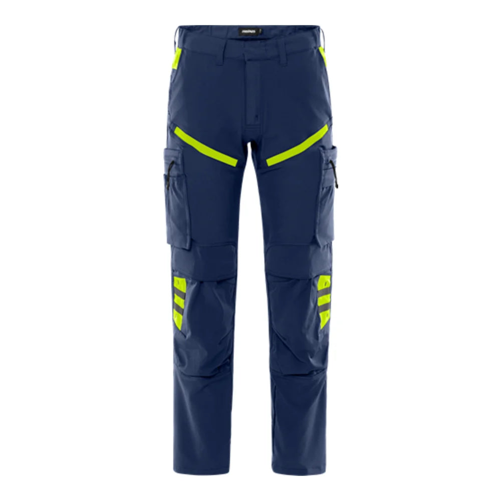 Fristads Stretch Werkbroek 2653 Lws Marineblauw Geel