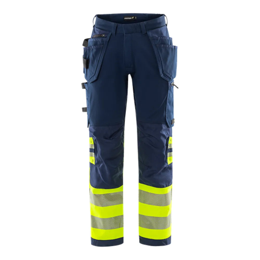 Fristads High Vis Green Werkbroek Stretch Klasse 1 2643 Gstp High Vis Geel Marineblauw