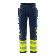 Fristads High Vis Green Werkbroek Stretch Klasse 1 2643 Gstp High Vis Geel Marineblauw