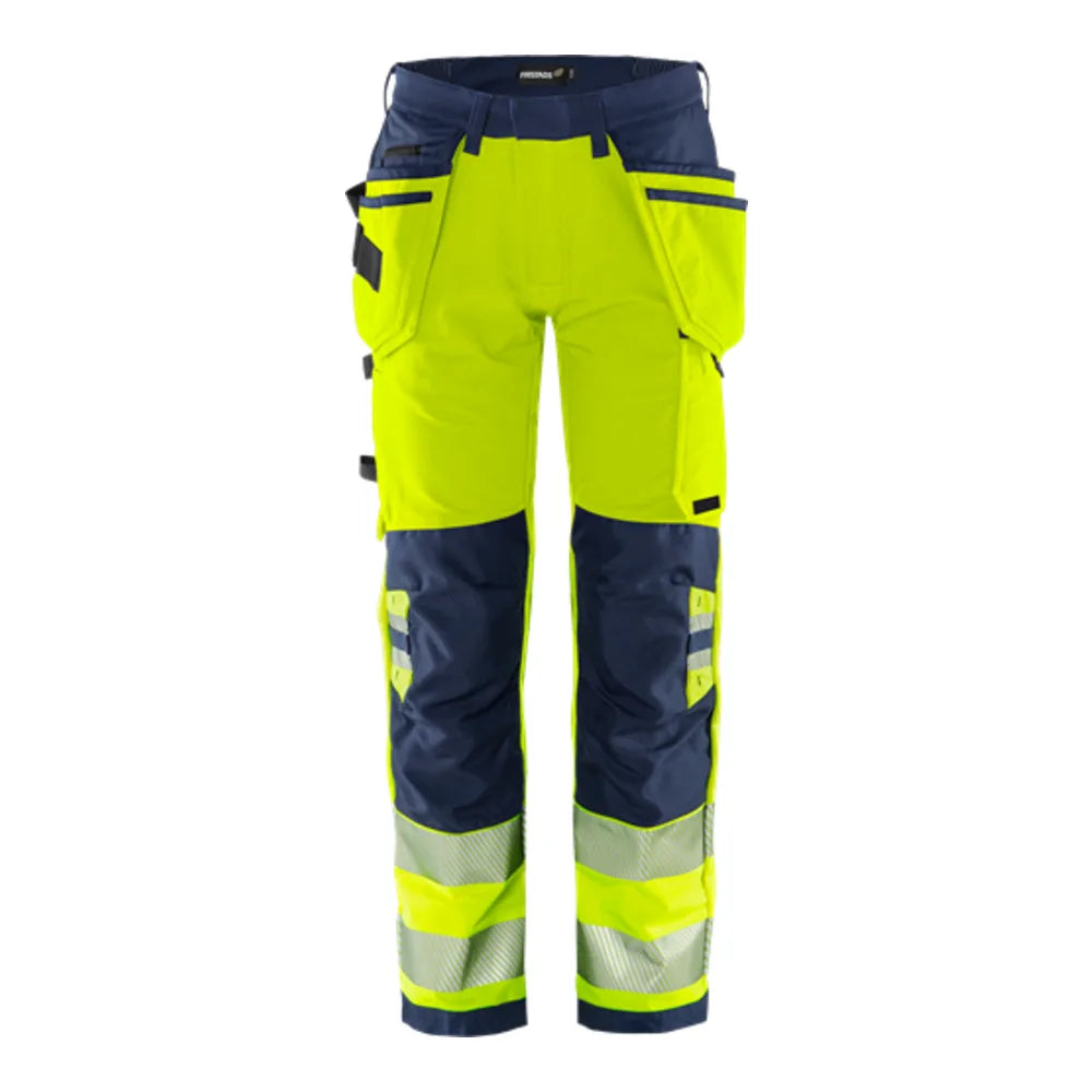 Fristads High Vis Green Werkbroek Stretch Klasse 2 2644 Gstp High Vis Geel Marineblauw