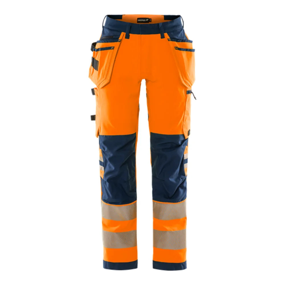 Fristads High Vis Green Werkbroek Stretch Klasse 2 2644 Gstp High Vis Oranje Marineblauw