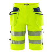 Fristads High Vis Green Stretch Korte Broek Klasse 2 2646 Gstp High Vis Geel Marineblauw