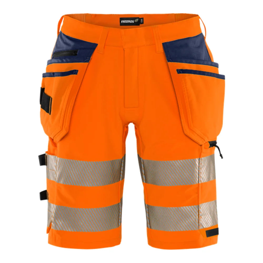 Fristads High Vis Green Stretch Korte Broek Klasse 2 2646 Gstp High Vis Oranje Marineblauw