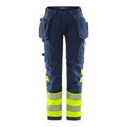 Fristads High Vis Green Werkbroek Dames Stretch Klasse 1 2663 Gstp High Vis Geel Marineblauw