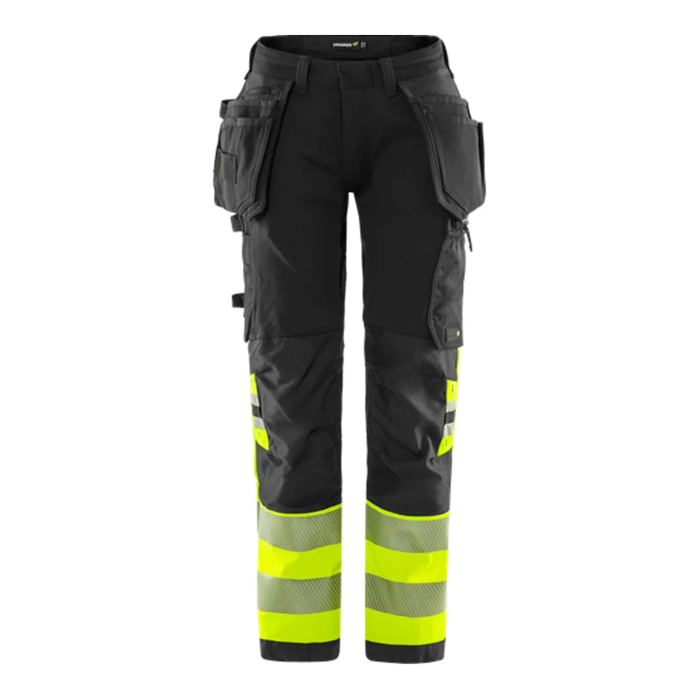 Fristads High Vis Green Werkbroek Dames Stretch Klasse 1 2663 Gstp High Vis Geel Zwart