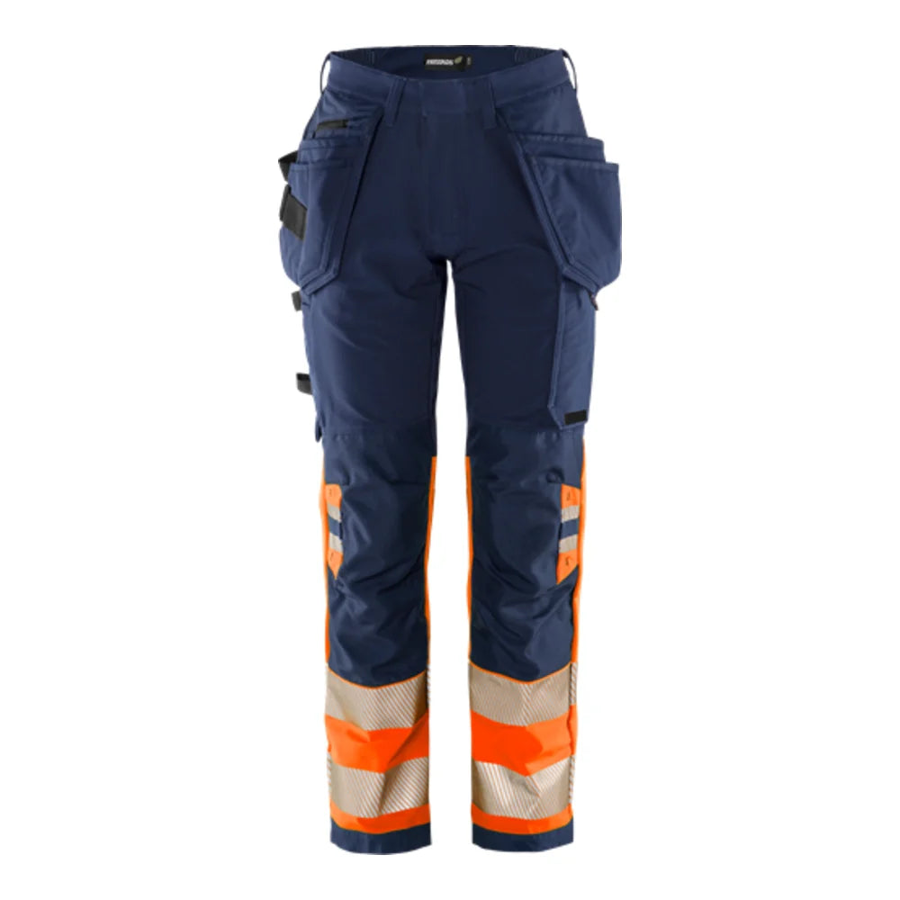 Fristads High Vis Green Werkbroek Dames Stretch Klasse 1 2663 Gstp High Vis Oranje Marineblauw
