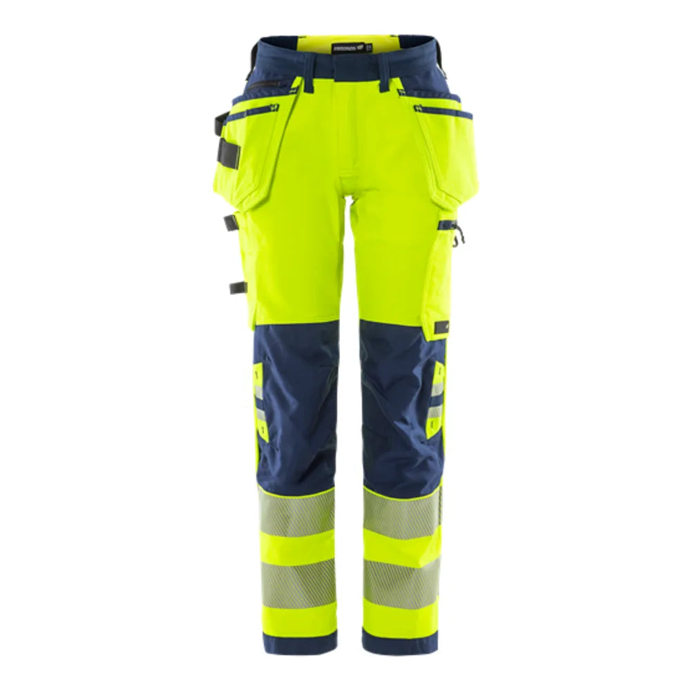 Fristads High Vis Green Werkbroek Dames Stretch Klasse 2 2664 Gstp High Vis Geel Marineblauw