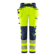 Fristads High Vis Green Werkbroek Dames Stretch Klasse 2 2664 Gstp High Vis Geel Marineblauw