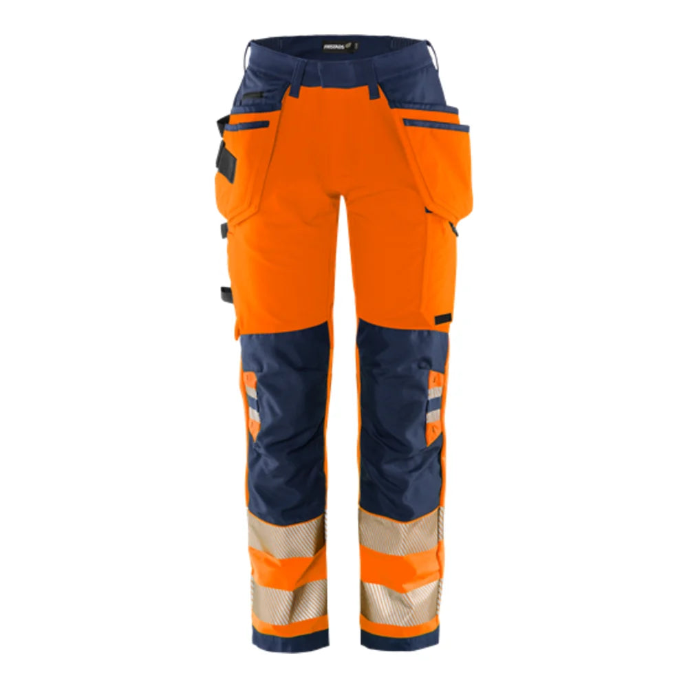 Fristads High Vis Green Werkbroek Dames Stretch Klasse 2 2664 Gstp High Vis Oranje Marineblauw