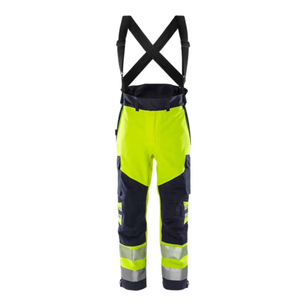 Fristads Flamestat High Vis Airtech® Shell Broek Klasse 2 2525 Athr High Vis Geel Marineblauw