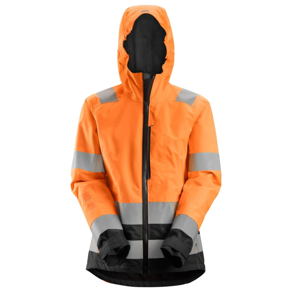 Snickers 1347 High-Vis Waterdichte Shell Dameswerkjas Klasse 2/3 5504 High Visibility Orange Black