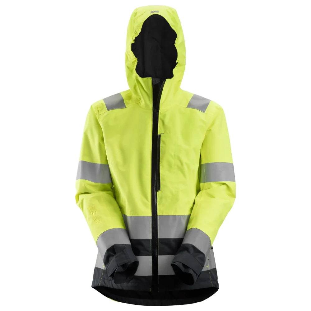 Snickers 1347 High-Vis Waterdichte Shell Dameswerkjas Klasse 2/3 6604 High Visibility Yellow Black