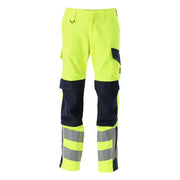 Mascot 13879-216 Broek Met Kniezakken High Vis Geel Donkermarine