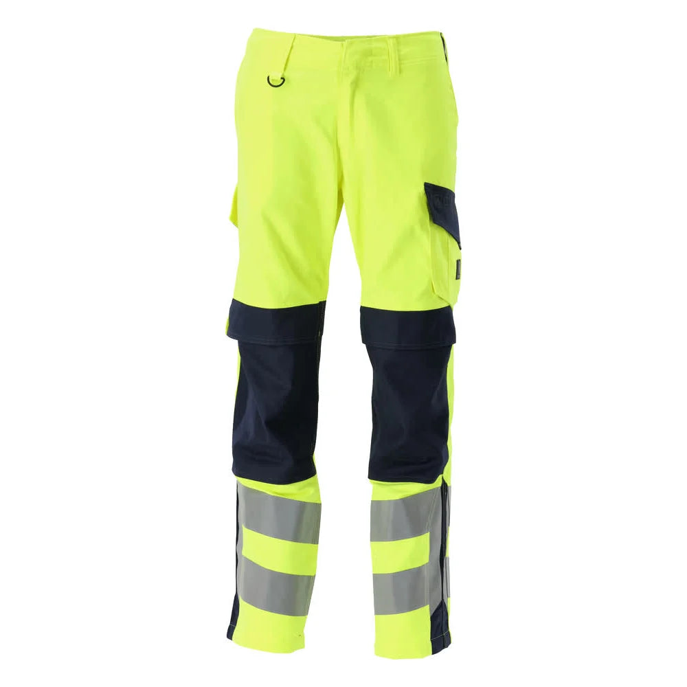Mascot 13879-216 Broek Met Kniezakken High Vis Geel Donkermarine