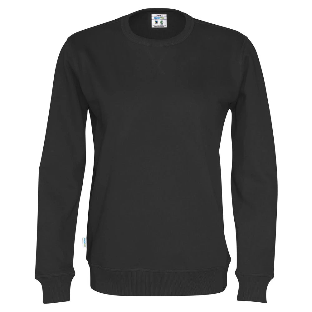 Cottover Sweater Crew Neck Unisex - GOTS Zwart