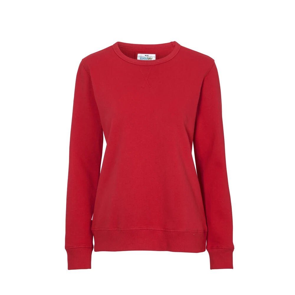 Cottover Sweater Crew Neck Lady - GOTS Rood