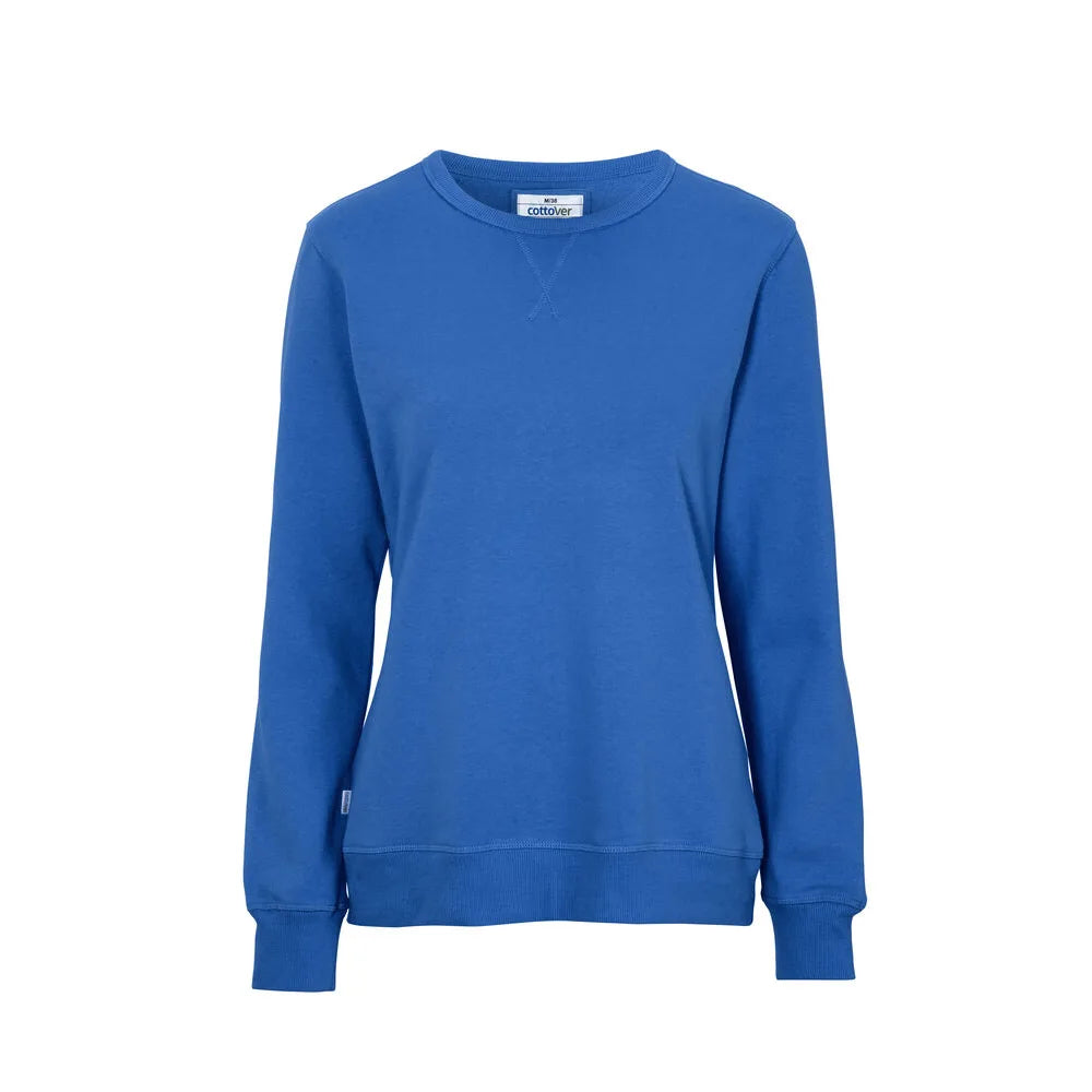 Cottover Sweater Crew Neck Lady - GOTS Koninklijk Blauw