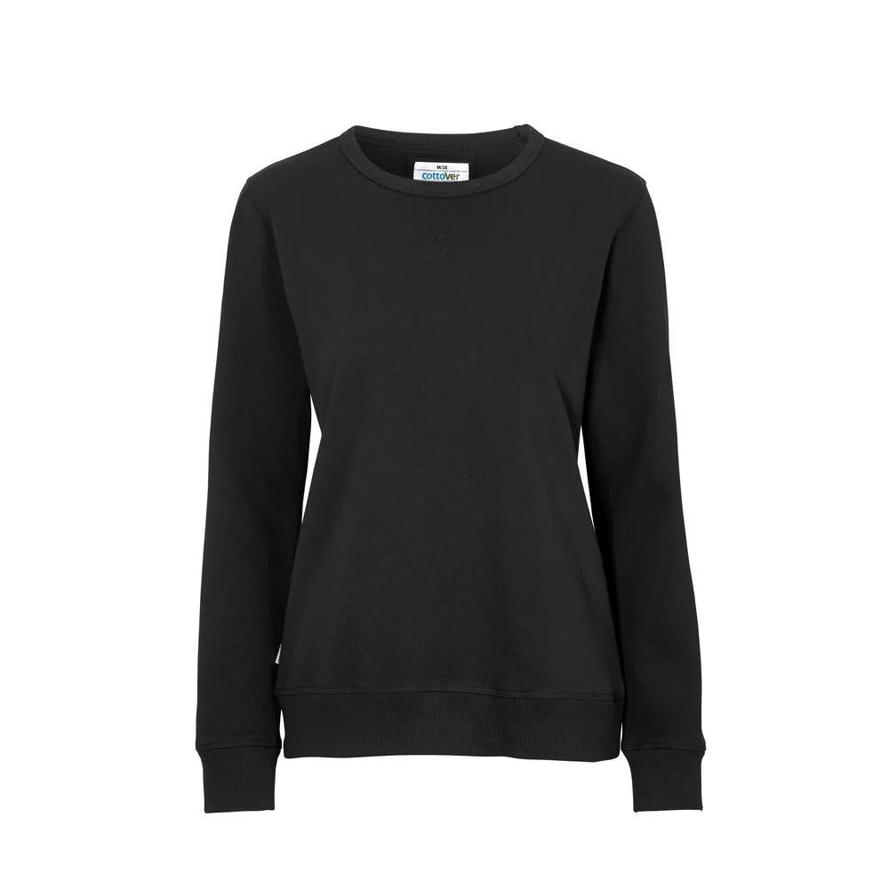 Cottover Sweater Crew Neck Lady - GOTS Zwart