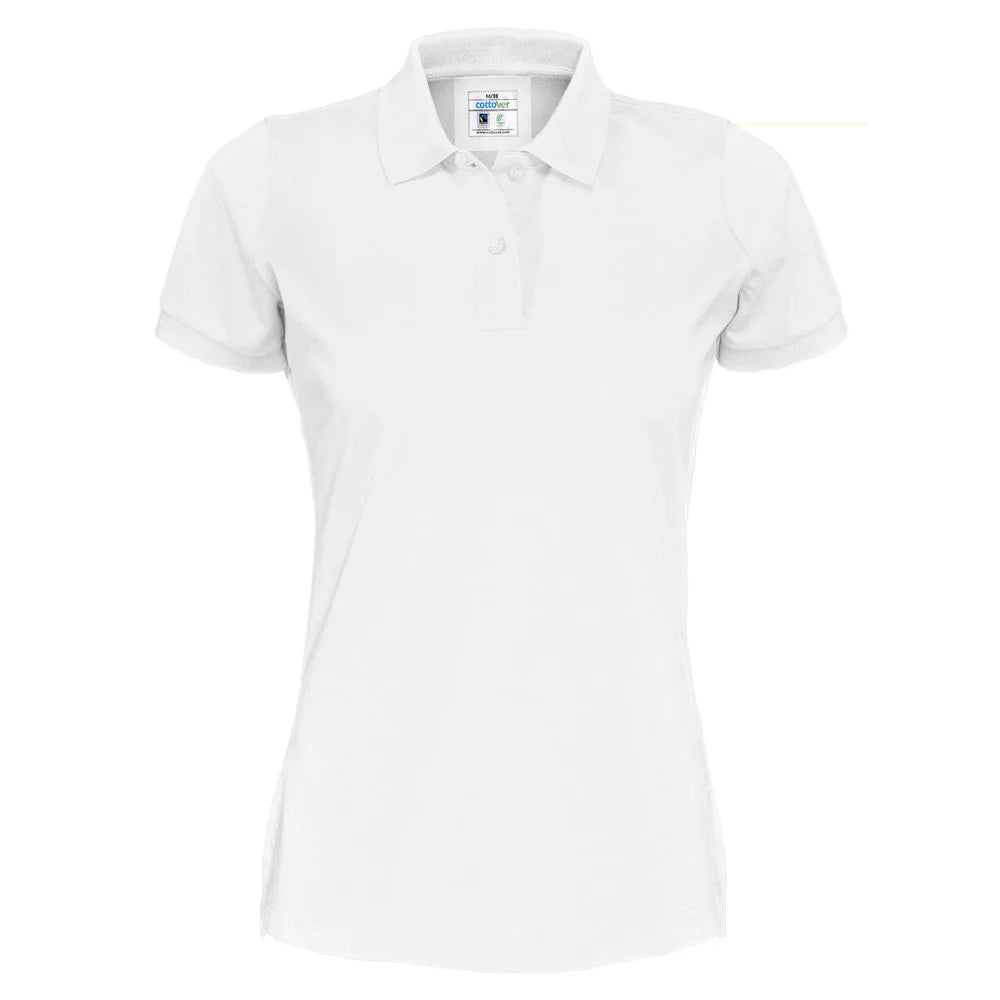 Cottover Polo Pique Lady - GOTS Wit