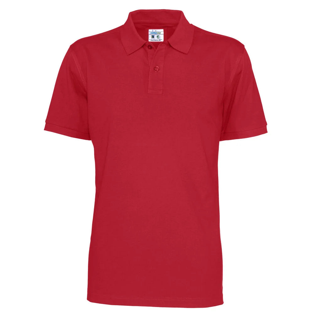 Cottover Polo Pique Man - GOTS Rood