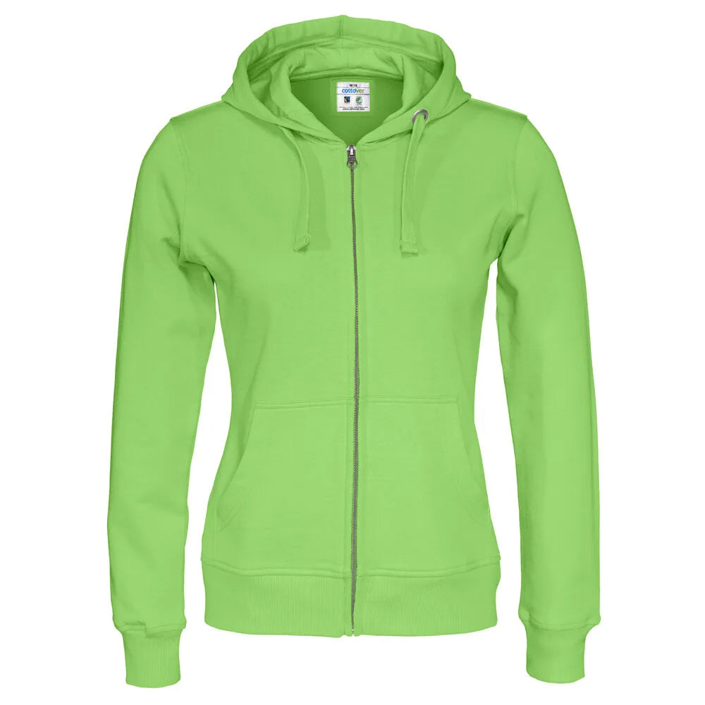 Cottover Hoodie Full Zip Lady - GOTS Groen