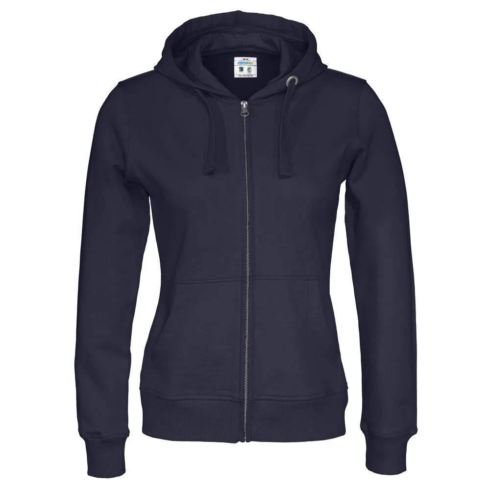 Cottover Hoodie Full Zip Lady - GOTS Marine
