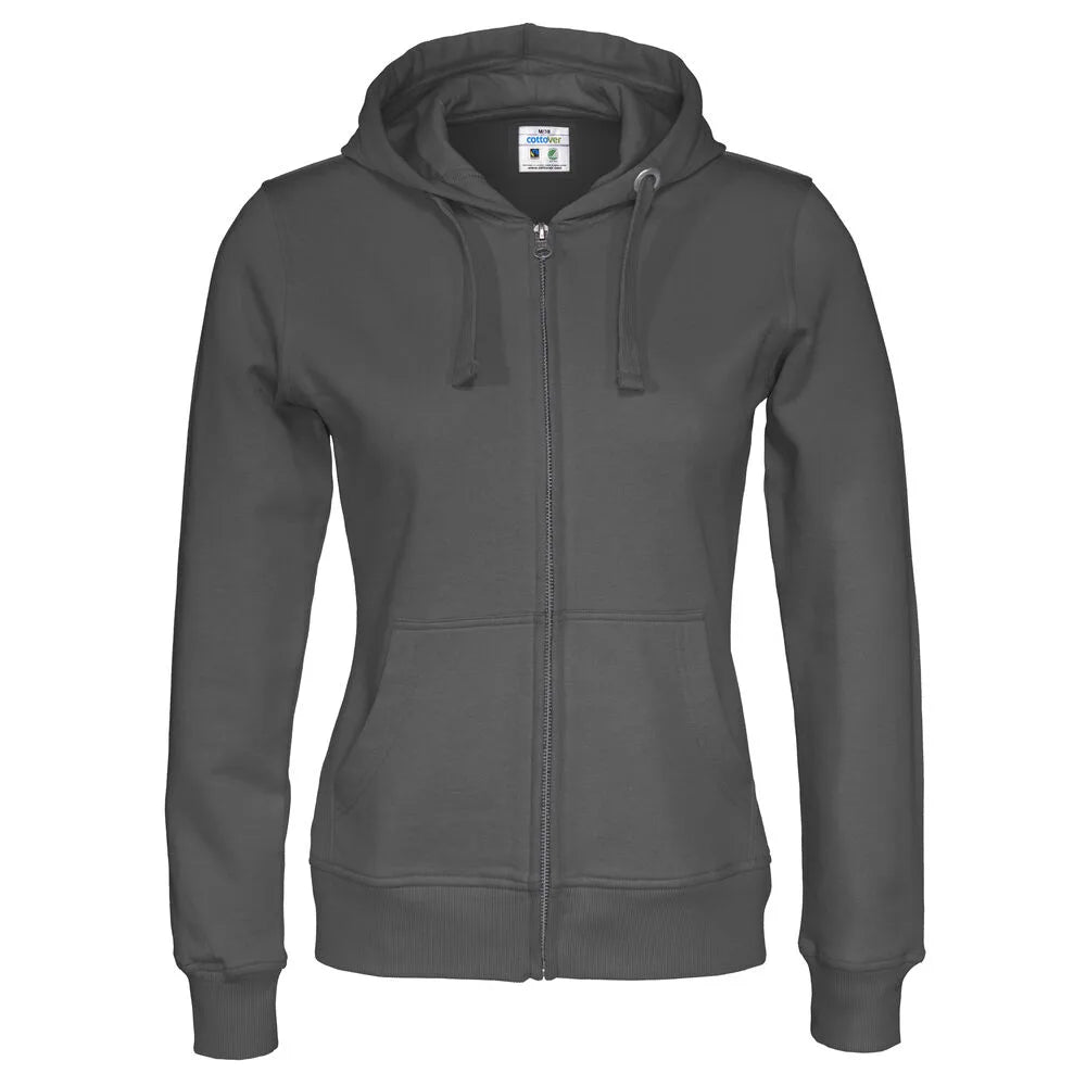 Cottover Hoodie Full Zip Lady - GOTS Antraciet