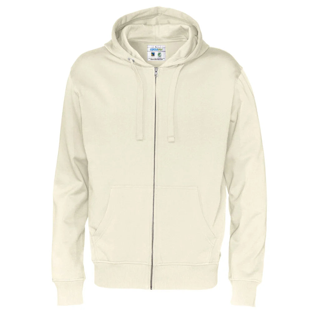 Cottover Hoodie Full Zip Man - GOTS Gebroken Wit