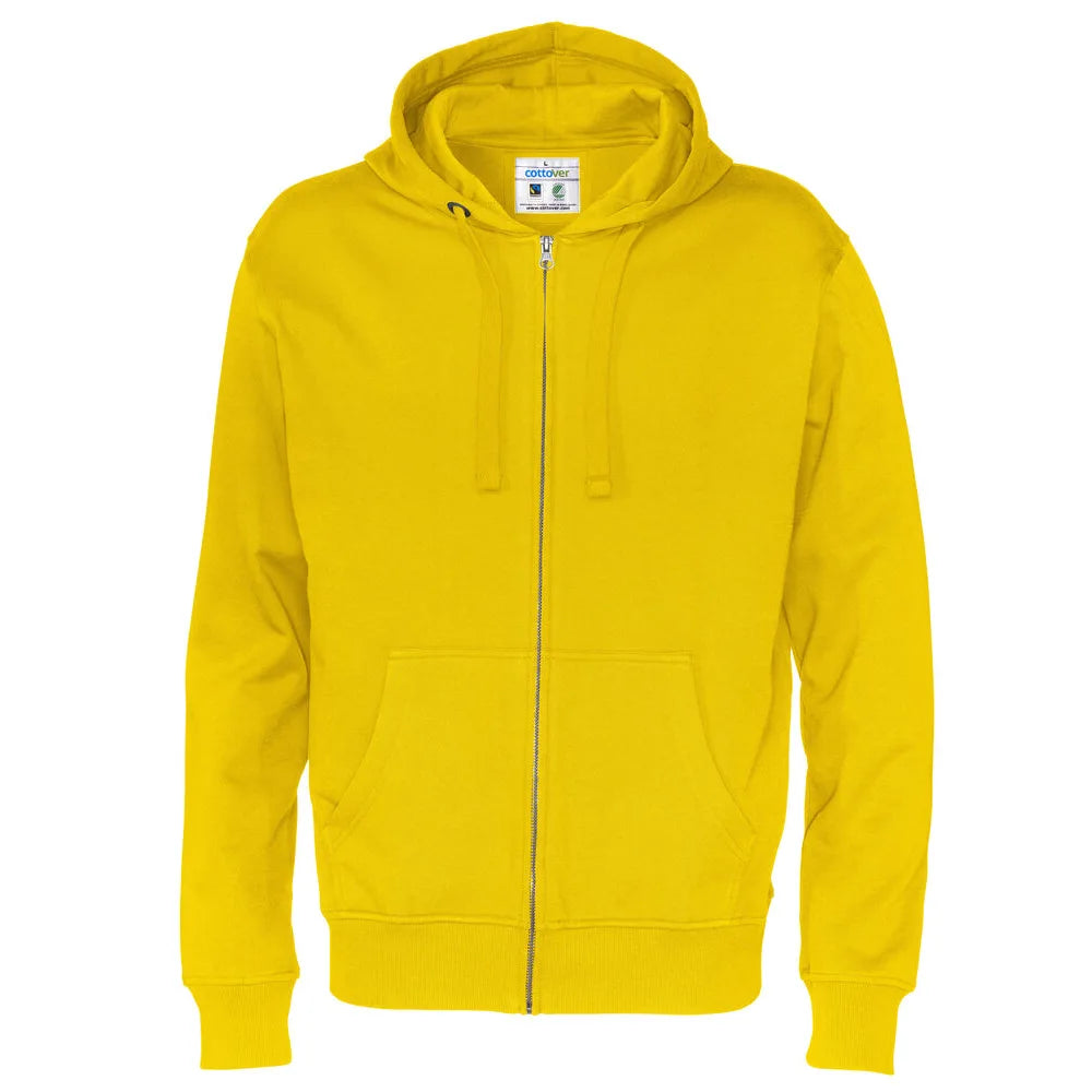Cottover Hoodie Full Zip Man - GOTS Geel