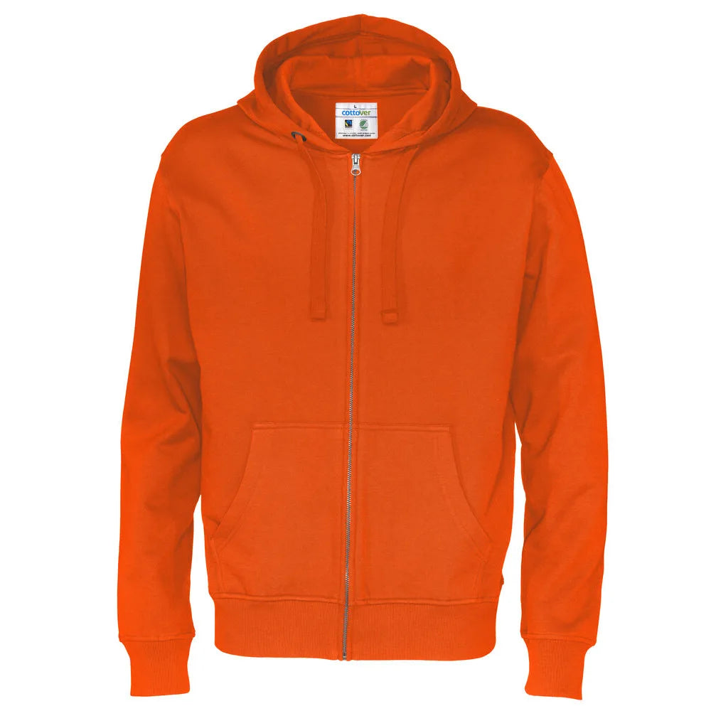 Cottover Hoodie Full Zip Man - GOTS Oranje