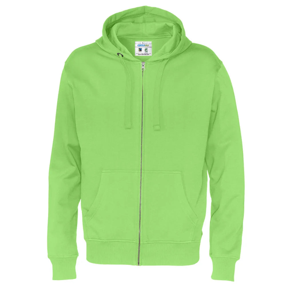 Cottover Hoodie Full Zip Man - GOTS Groen