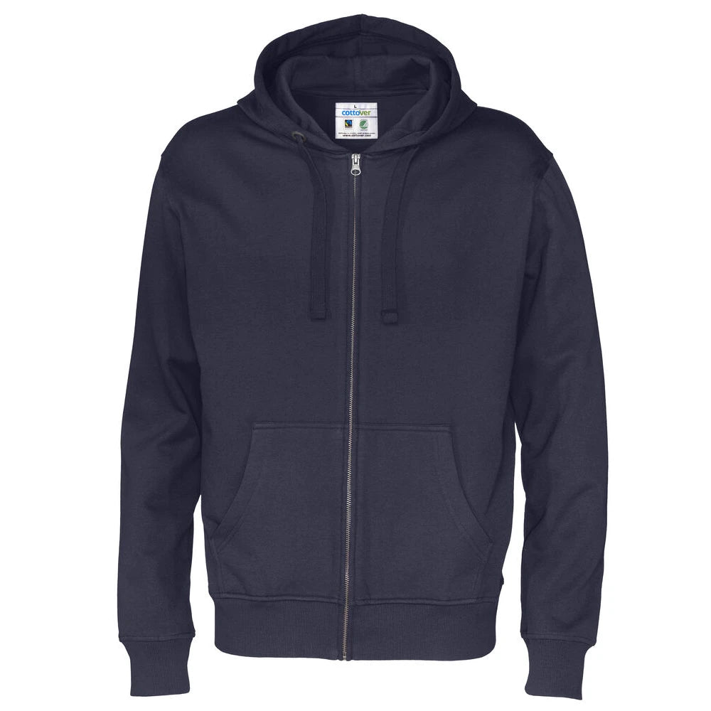 Cottover Hoodie Full Zip Man - GOTS Marine