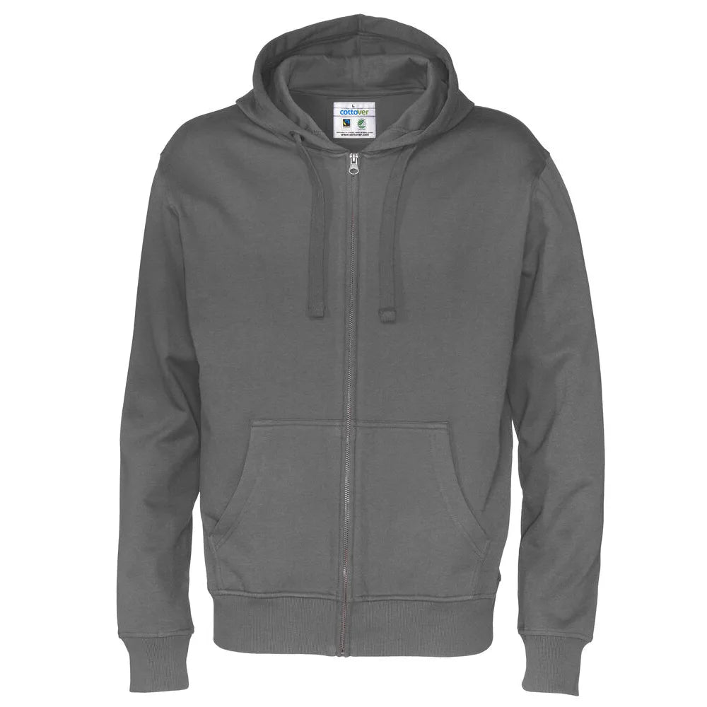 Cottover Hoodie Full Zip Man - GOTS Antraciet