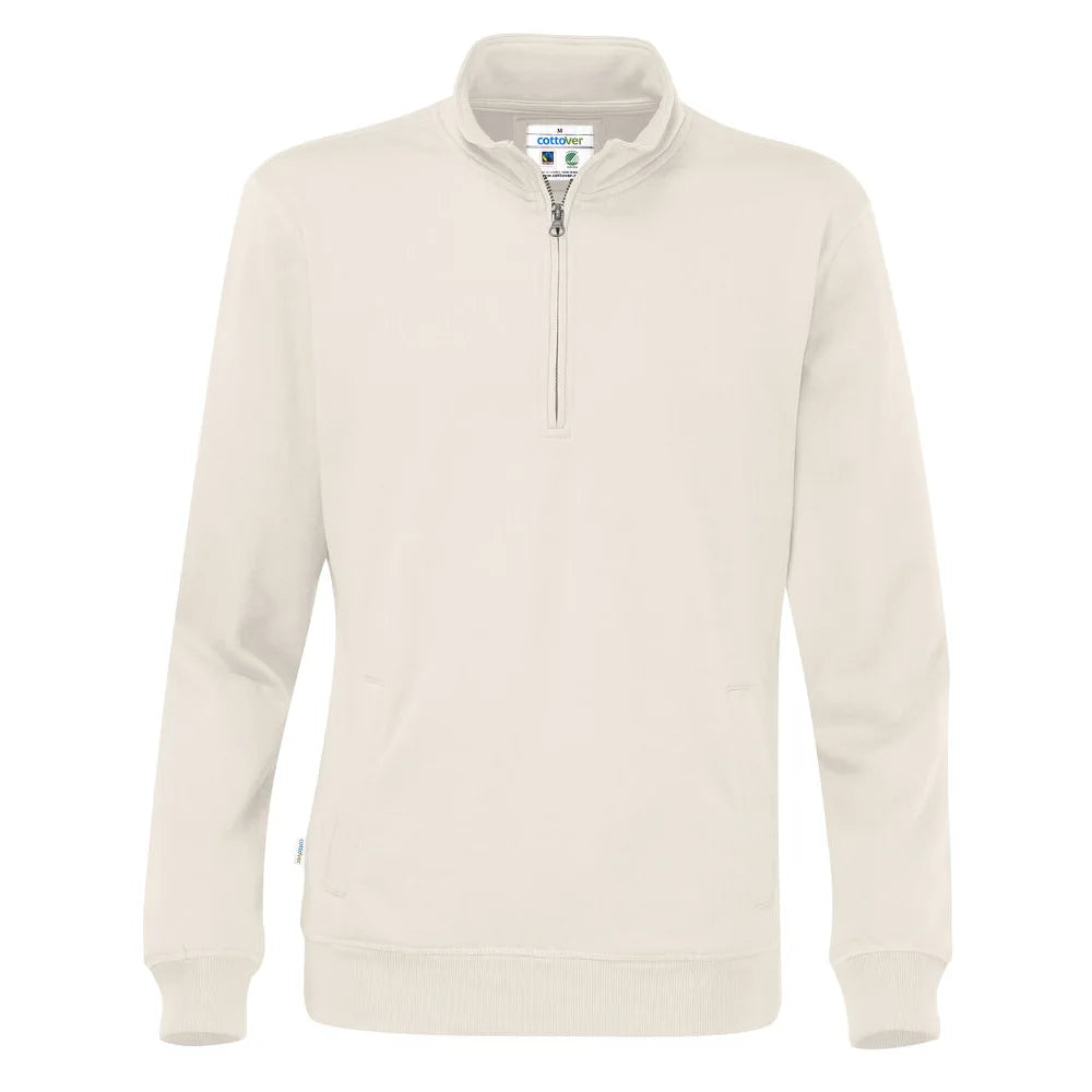 Cottover Sweater Half Zip Unisex - GOTS Gebroken Wit