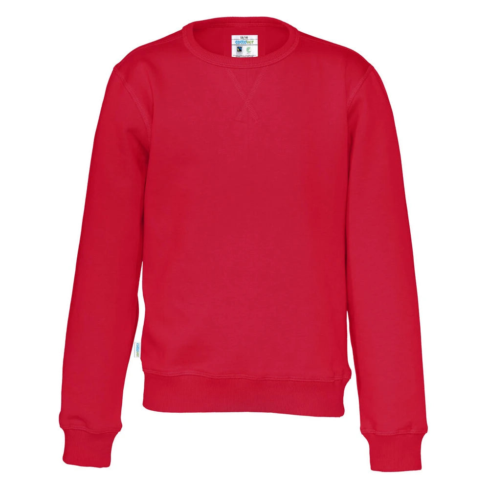 Cottover Sweater Crew Neck Kid - GOTS Rood