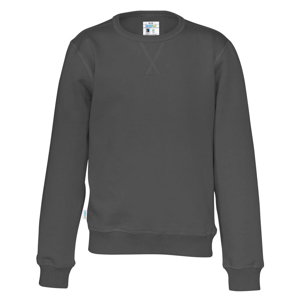 Cottover Sweater Crew Neck Kid - GOTS Antraciet