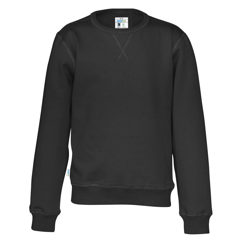 Cottover Sweater Crew Neck Kid - GOTS Zwart
