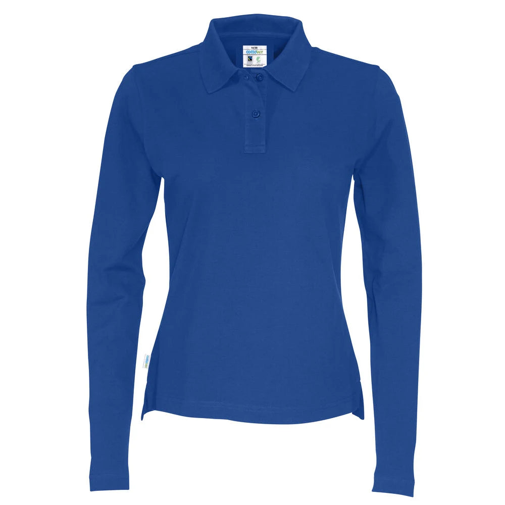 Cottover Polo Pique Long Sleeve Lady - GOTS Koninklijk Blauw