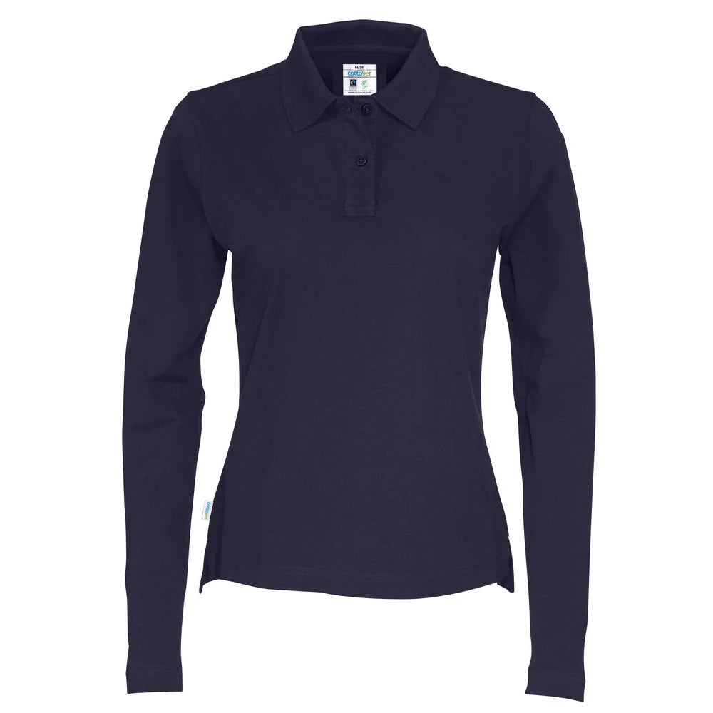 Cottover Polo Pique Long Sleeve Lady - GOTS Marine