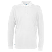 Cottover Polo Pique Long Sleeve Man - GOTS Wit