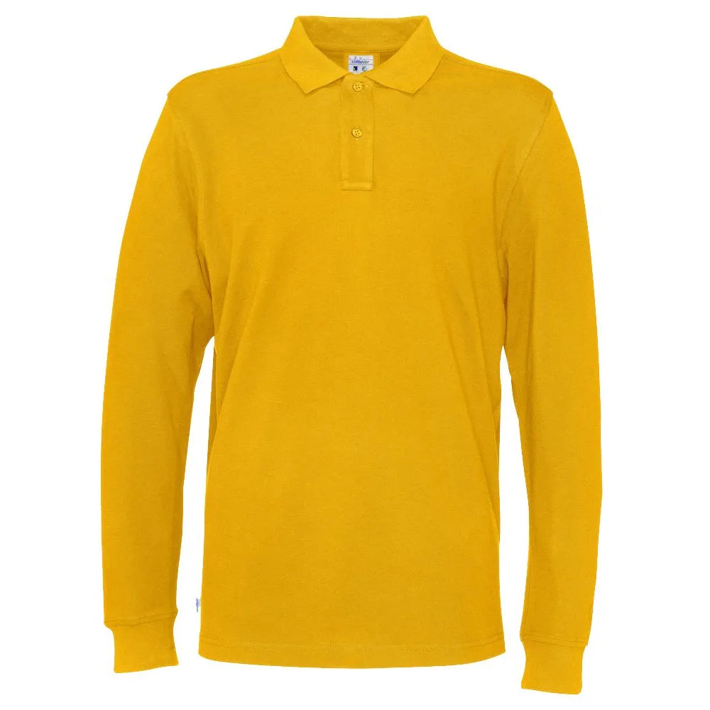 Cottover Polo Pique Long Sleeve Man - GOTS Geel