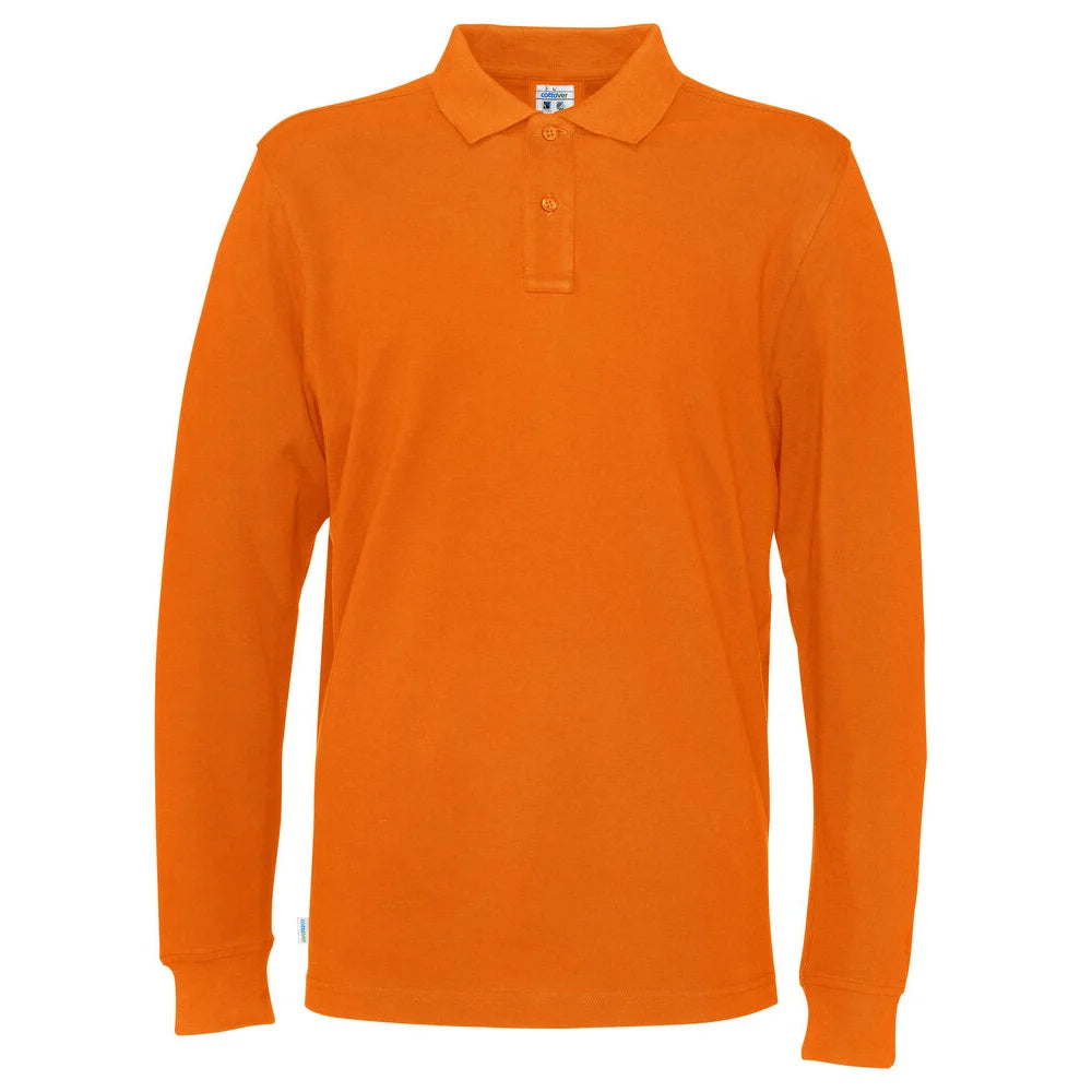 Cottover Polo Pique Long Sleeve Man - GOTS Oranje