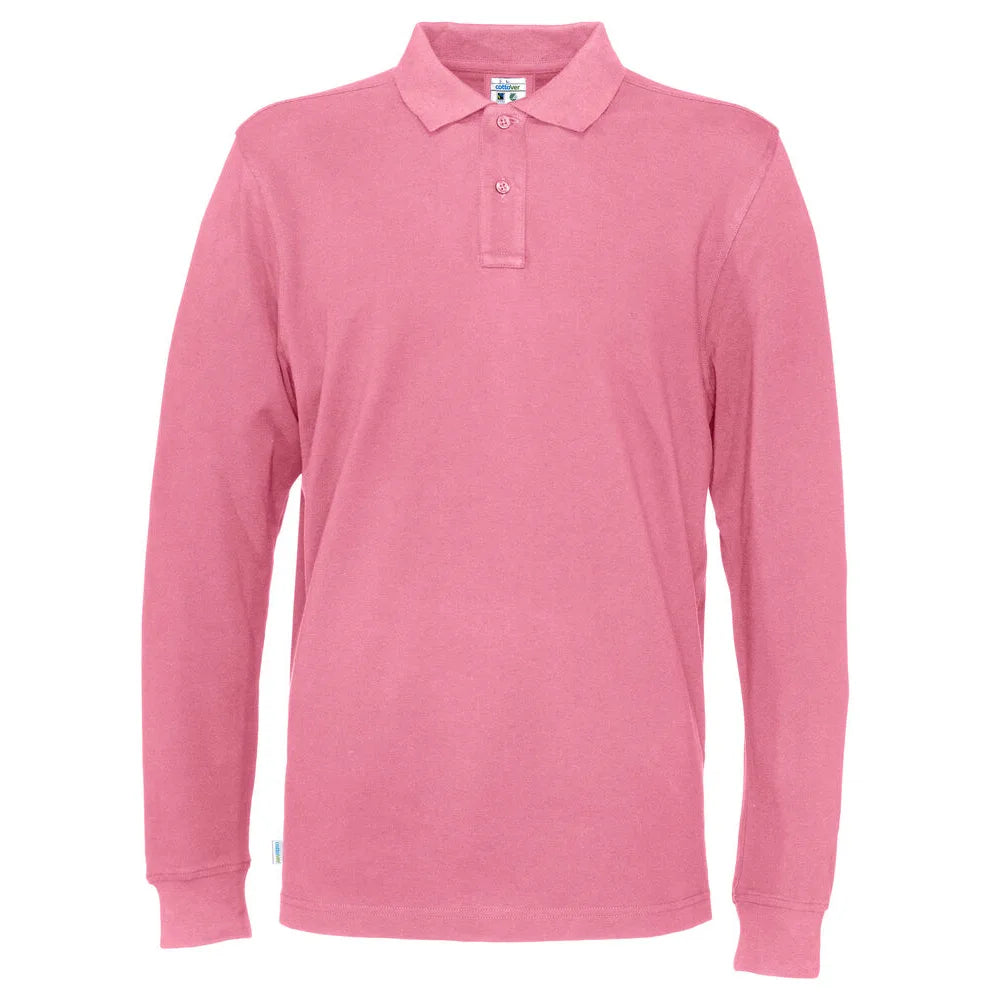 Cottover Polo Pique Long Sleeve Man - GOTS Roze