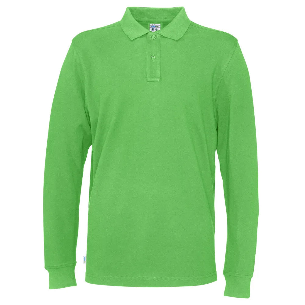 Cottover Polo Pique Long Sleeve Man - GOTS Groen