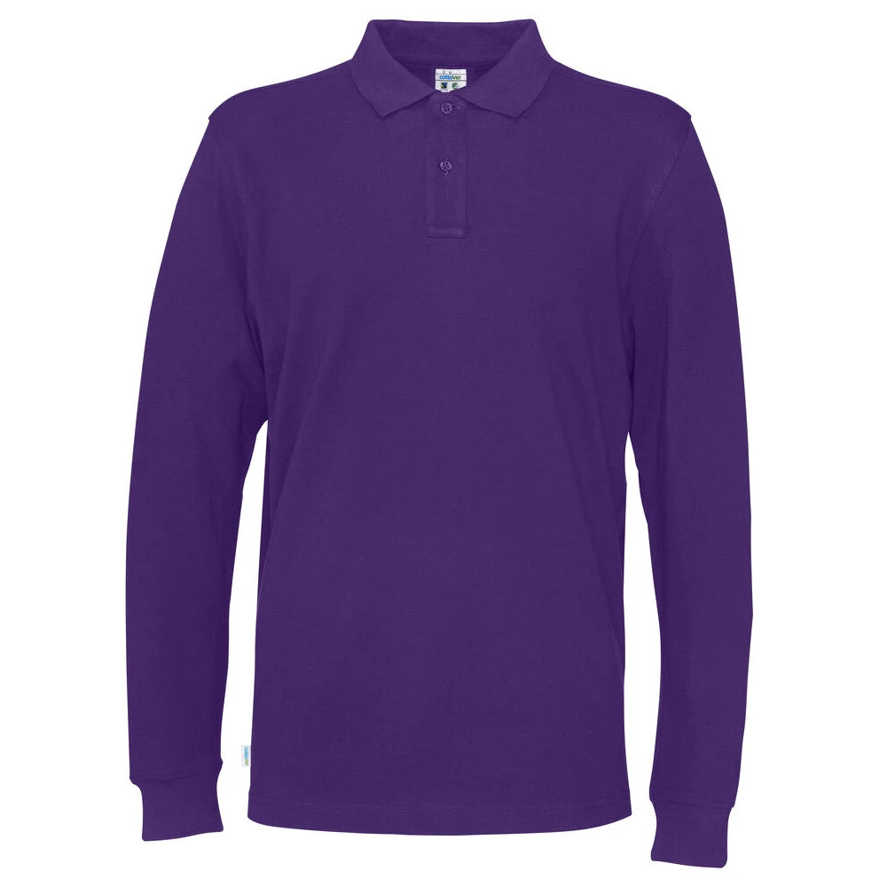 Cottover Polo Pique Long Sleeve Man - GOTS Paars