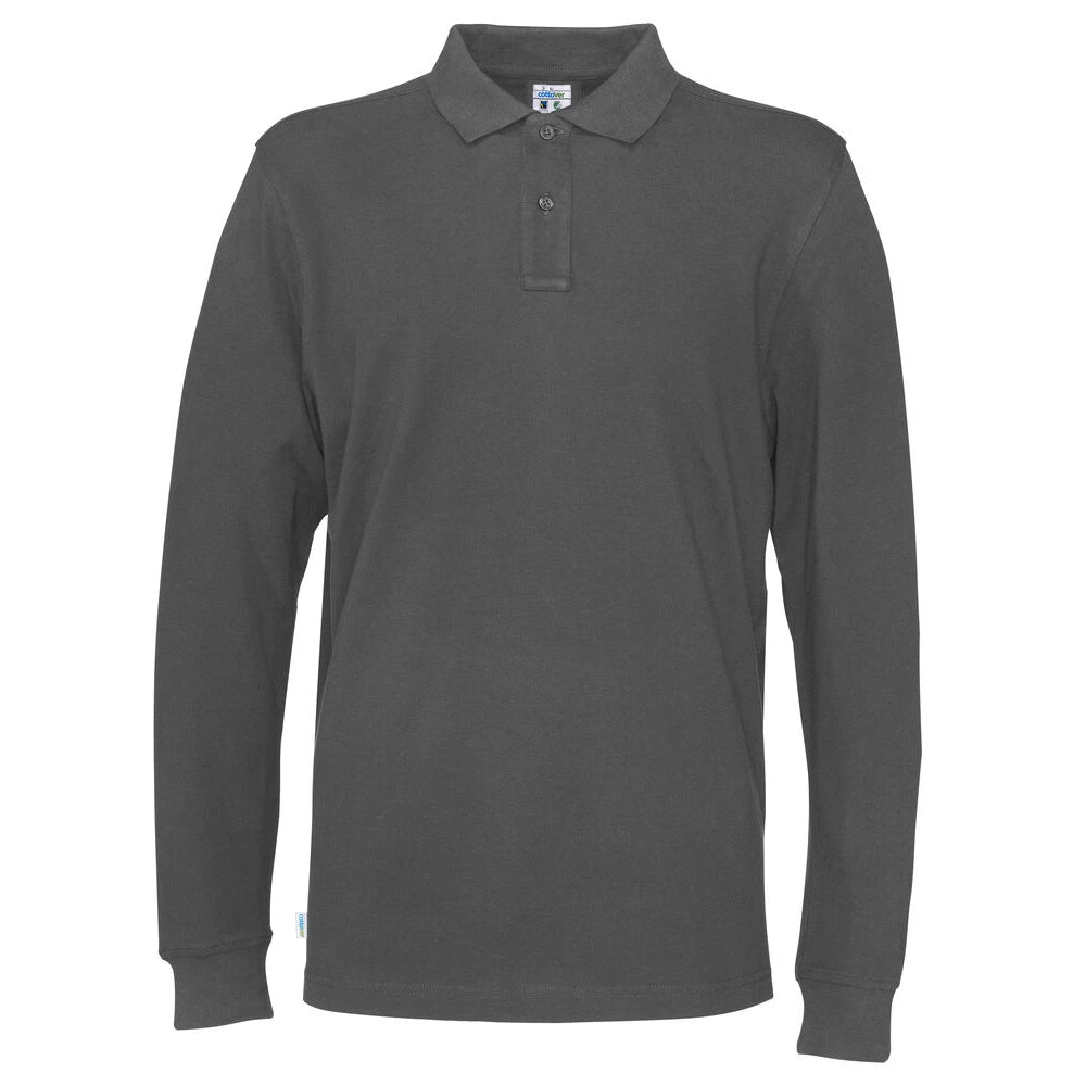 Cottover Polo Pique Long Sleeve Man - GOTS Antraciet