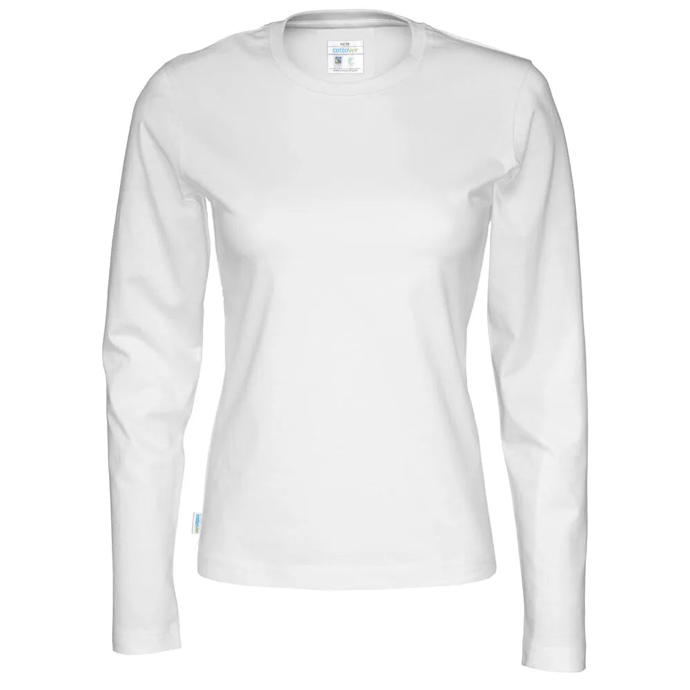 Cottover T-Shirt Long Sleeve Lady - GOTS Wit