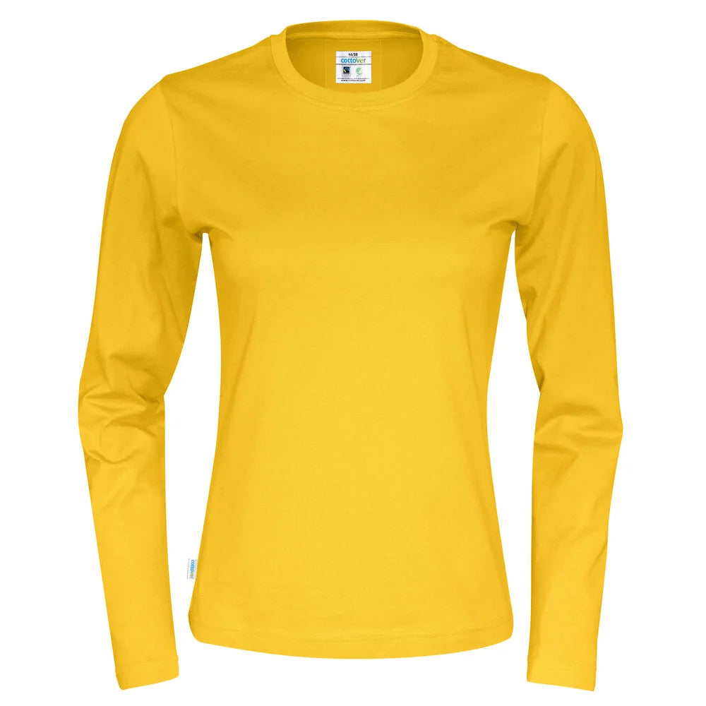 Cottover T-Shirt Long Sleeve Lady - GOTS Geel